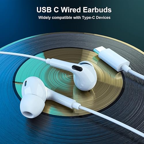 Miniatura 2 de Auriculares USB C COOYA tipo C con cable para Samsung S24 Ultra S23 FE S22 S21 S20 A54 Galaxy Flip5 4 DAC HiFi Auriculares estéreo + micrófono
