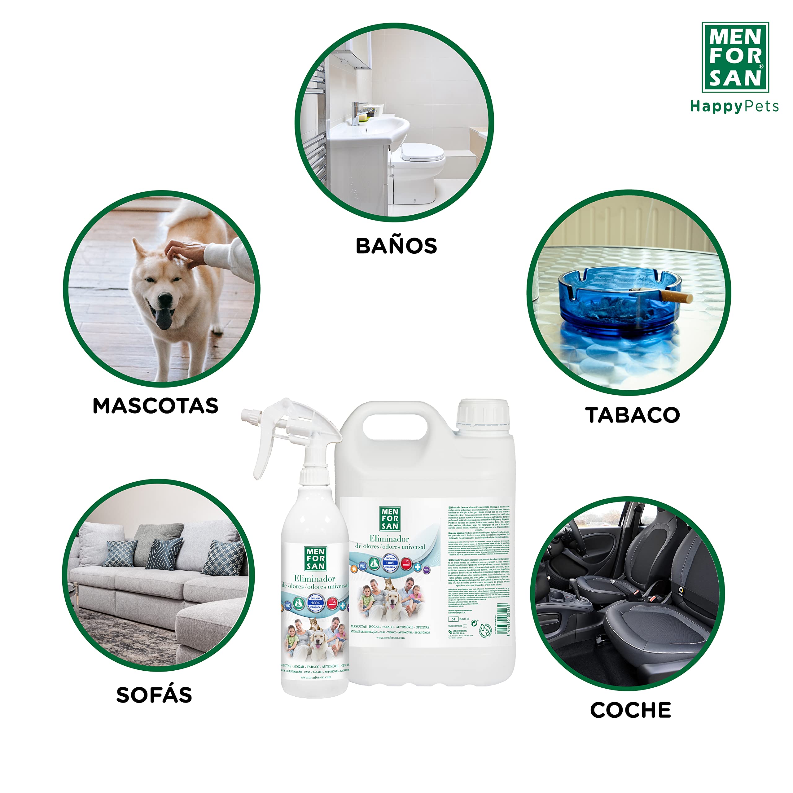 Menforsan Spray Eliminatore di Odori 5L, Profumo di Talco