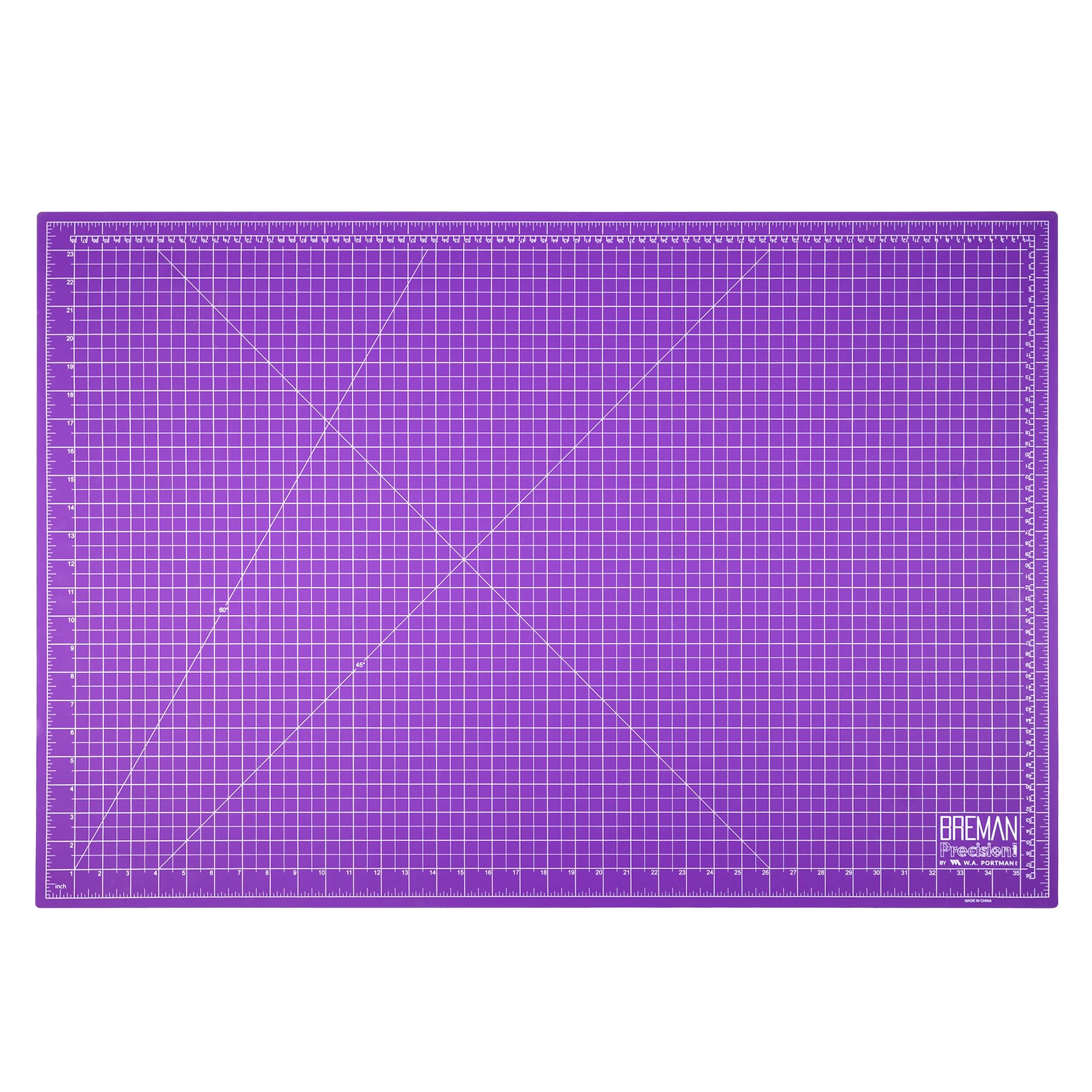 Breman Precision Alfombrilla de corte autorreparable de 24 x 36 pulgadas – Alfombrillas de corte de PVC de 5 capas morado/gris para manualidades, costura, acolchado y proyectos de bricolaje, diseño