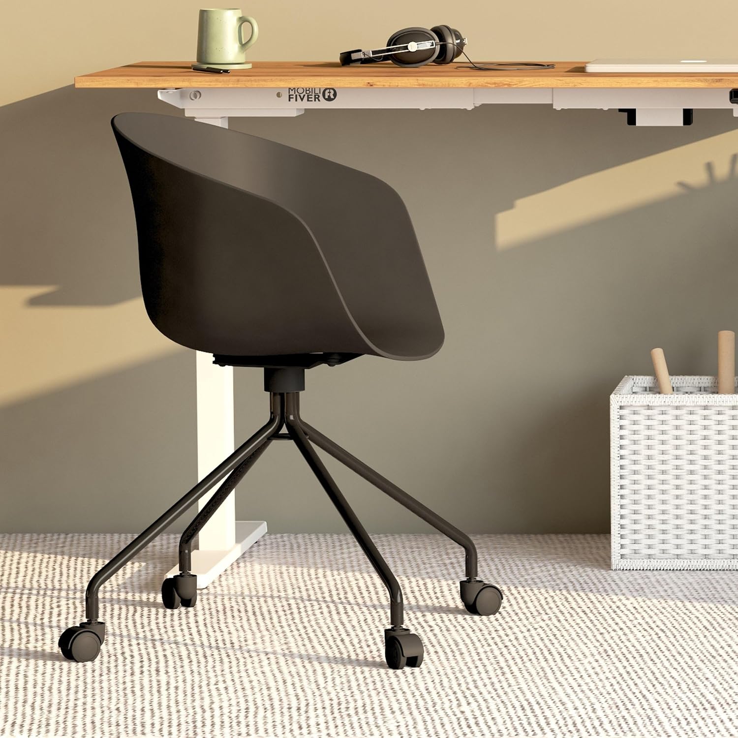 Mobili Fiver, Clara Office Swivel Chair, Black, Polypropylene, Made in Italy