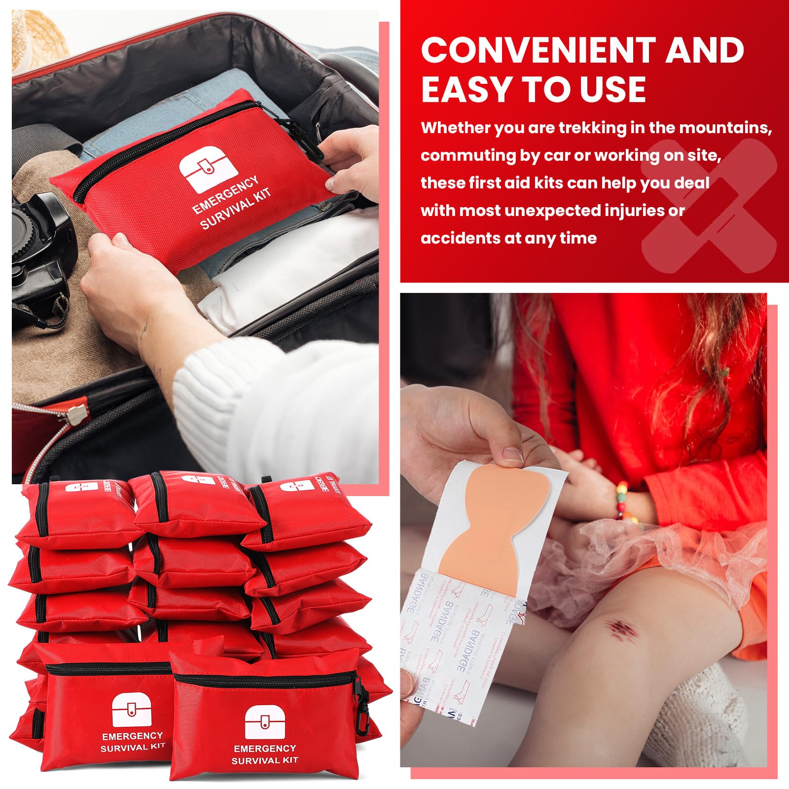 Geiserailie Mini-Erste-Hilfe-Kits, Reise-Survival-Kits, Notfallausrüstung, Ausflug, Muss für Zuhause, Auto, Wandern, Arbeitsplatz, Outdoor, 1740 Stück