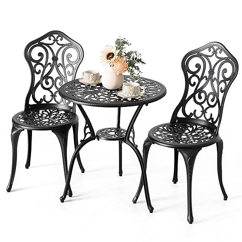 NUU GARDEN 3 Pieces Patio Bistro Set, Outdoor Bistro Set