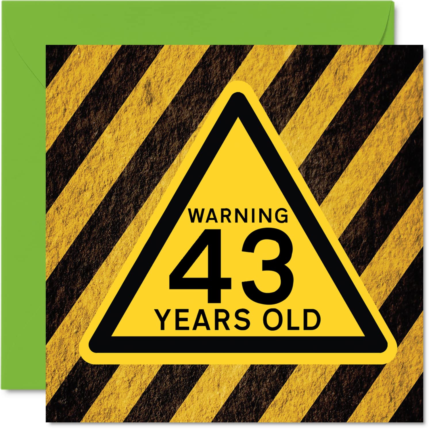 Fun 43rd Birthday Cards for Men Women - Warning - Happy Birthday Card for Dad Mum Brother Sister Grandad Nanny Grandma Uncle Auntie, 145mm Funny Humour Joke Greeting Cards