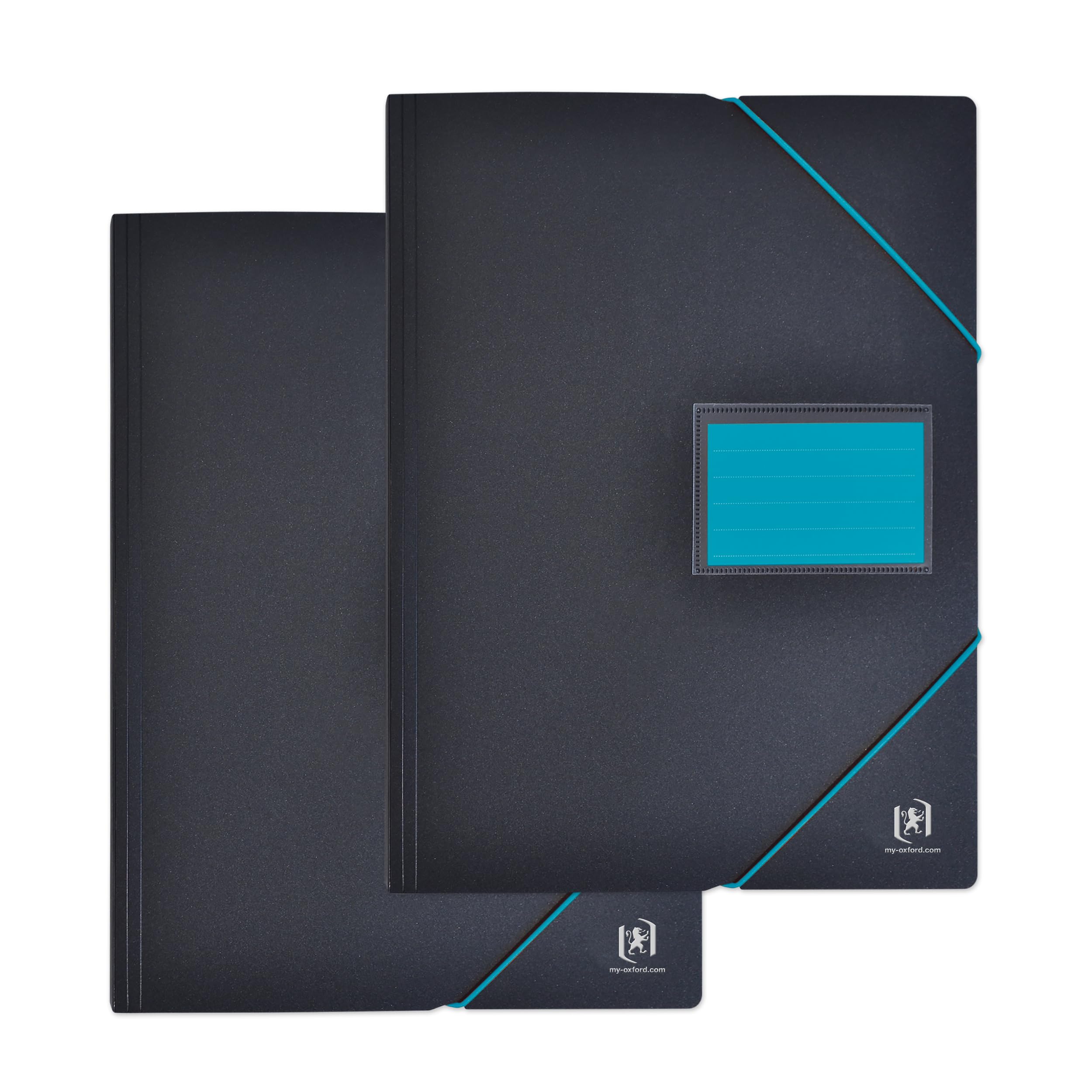 OXFORD Lot de 2 Porte Vues 200 vues / 100 pochettes A4, Haute qualité, Noir et Bleu