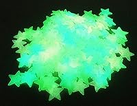 Vista 2 de 204 calcomanías de pared de plástico noctilucente fluorescente de 1.2 pulgadas que brillan en la oscuridad, para el hogar, techo, pared, dormitorio