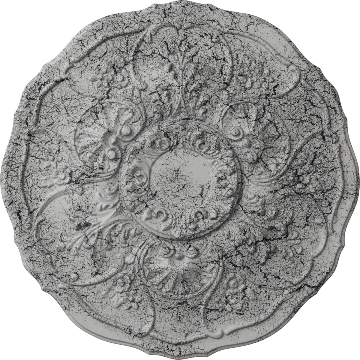 Ekena Millwork CM22CNUWC Cornelia Ceiling Medallion, 22-1/2 x 1-1/2, Ultra Pure White Crackle