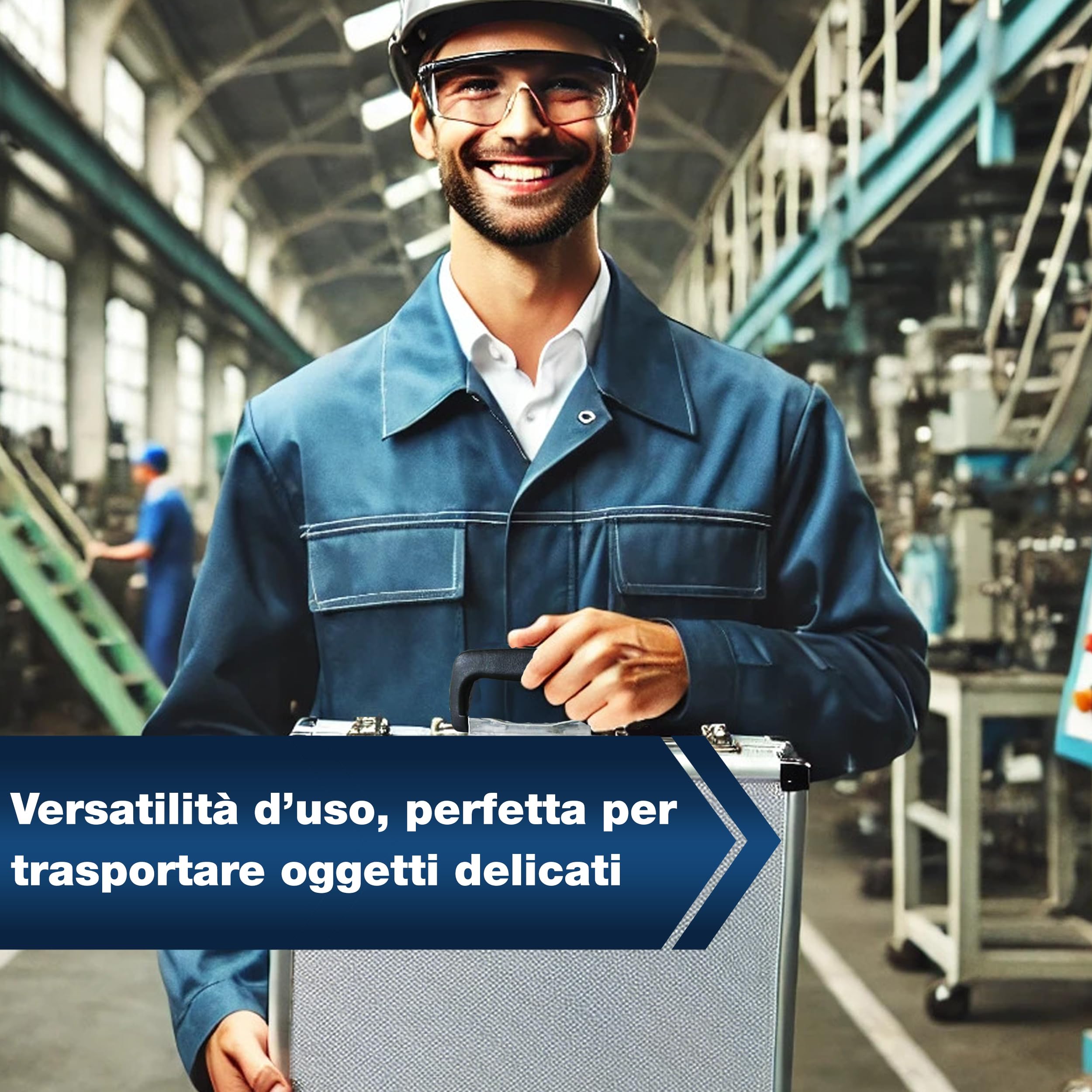 Peaktech 7270 - Custodia Universale per Strumenti di Misura, Custodia in Alluminio Resistente, Vano Porta Attrezzi, Imbottitura in Schiuma, con Lucchetto, Antipolvere, XXL - 500 x 350 x 120 mm