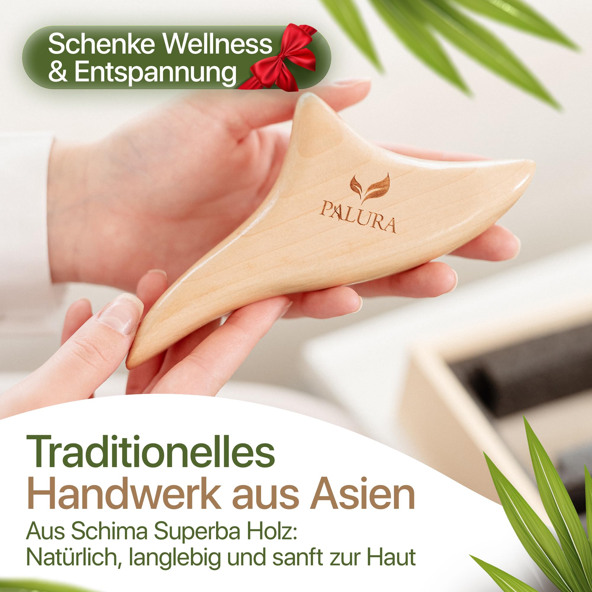 Massageroller Holz Set – Faszienrolle – Massage Tool für Arme, Beine und Nacken – Anti Cellulite Roller - Physiotherapie Praxis Zubehör - Frauen Geschenke