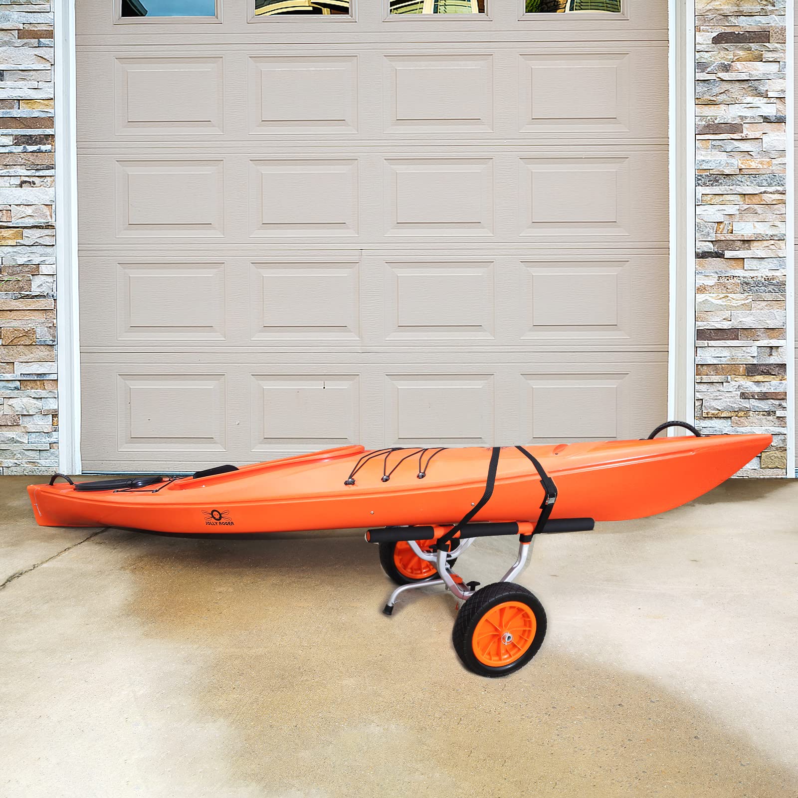 VEVOR Chariot de Kayak Chariot Transport Canoë Détachable avec Roues PleinesAjustable Pied de Support Antidérapant pour Kayaks Canoës Planches à Pagaie Tapis Flottants Bateaux