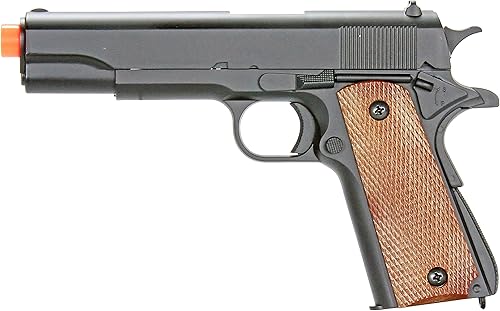BBTac 1911 Airsoft Spring Pistol Airsoft Gun M21 High FPS con martillo de trabajo y agarre de seguridad Color madera