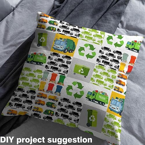 Miniatura 4 de The Yard - Tela de tapicería de coche de basura para sillas, diseño de camión de dibujos animados para exteriores, tela decorativa de cuadrícula