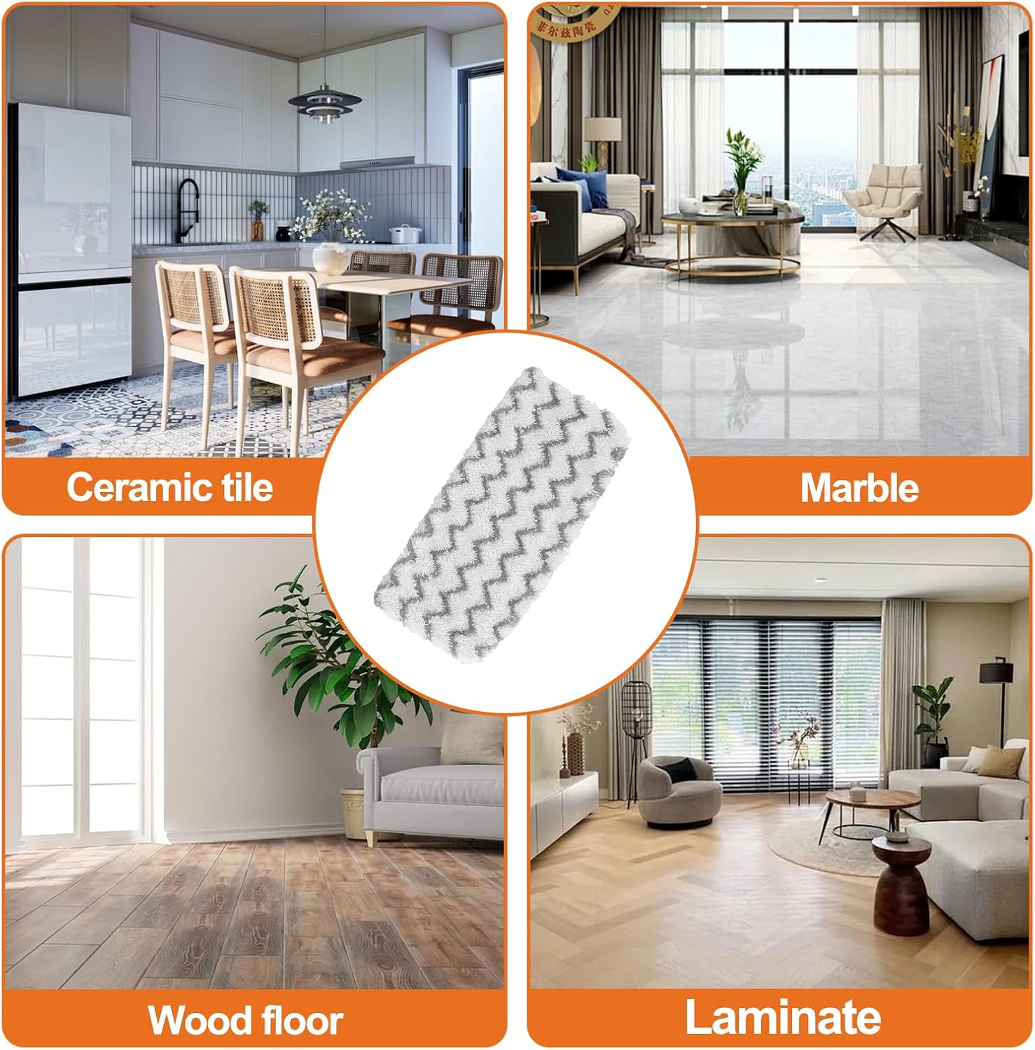 Azmuth 10 Pack for Shark Mop Pads Replacement Shark Steam Mop S1000 S1000A S1000C S1000WM S1001C S2001 Washable and Reusable Microfiber Cleaner Pads for Shark Vacmop Pads