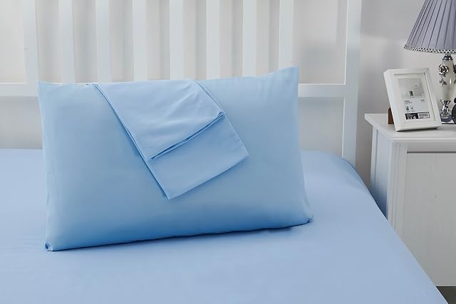 Sonia Moer Super Soft Brushed Microfibre Pillowcases - Non Iron Breathable Hypoallergenic Pillowcases set of 2- Sky Blue