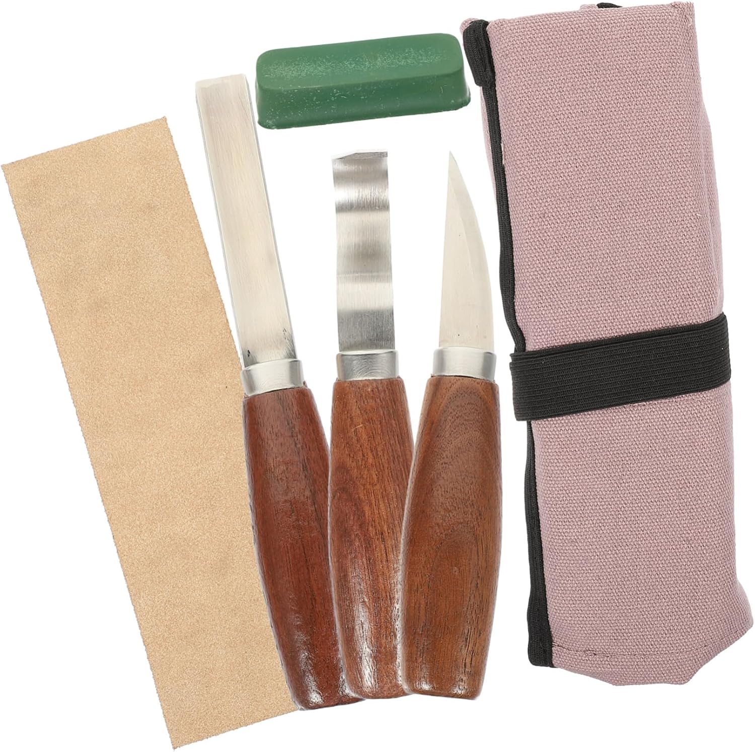 Tofficu Multifunctional Woodworking Carving Tool Set Walnut Engraving Kit with Ergonomic Handles and Storage Pouch for Beginners and Professionals