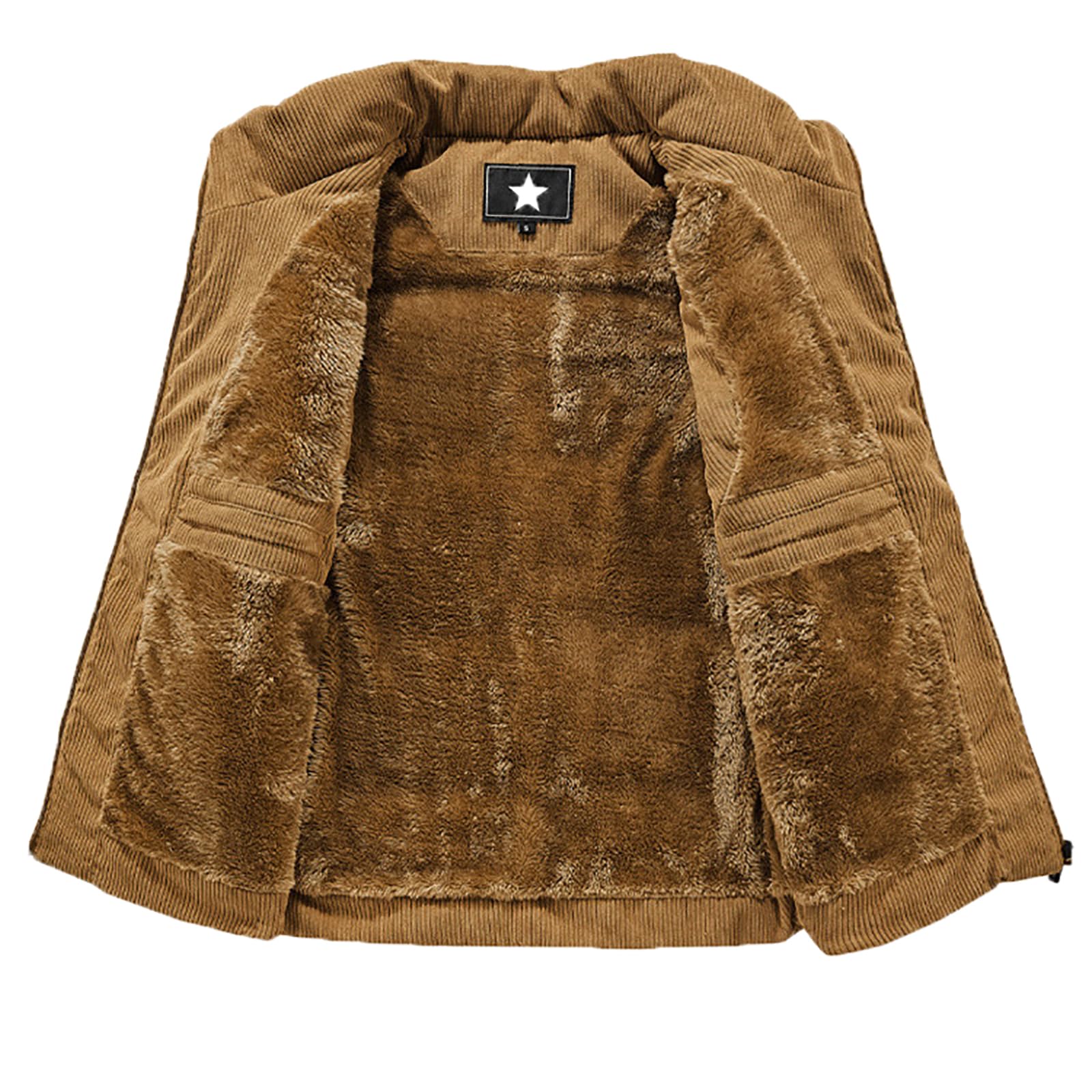 Hombre Chaleco de Pana, Chaqueta con Forro Polar Calentador sin Mangas Acolchada, Chalecos Invierno con Cremallera