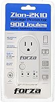Vista 1 de Forza - Protector de voltaje, protector de 18,000 A, 900 julios, función de rotación de 350 grados, 3 indicadores LED, enchufe de sobretensión