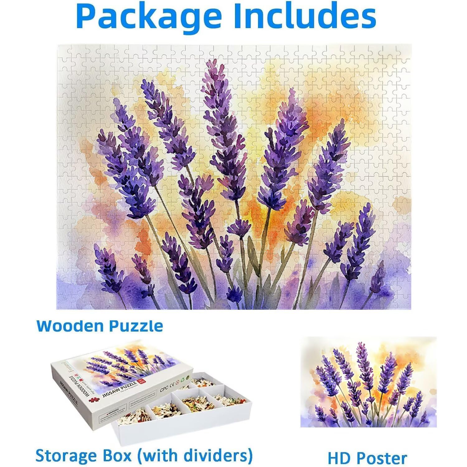 1500 Pezzi di Puzzle, Lavanda1500 Pezzi di Puzzle per Adulti, Regalo di Anniversario, Regalo di Natale, Decorazione Della Casa, Prevenzione Della Degenerazione Cerebrale Negli Anziani v-925