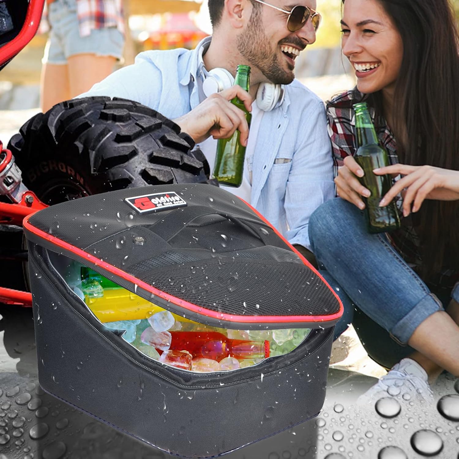 Goldfire Battery Jump Post Kit Remote Battery Jumper Terminals Charging Tool W/Cable & Mounting Bracket, UTV Underhood Storage Bag Compatible with Polaris RZR RS1 2018-2023 Gear Bag Cooler Bag Trunk