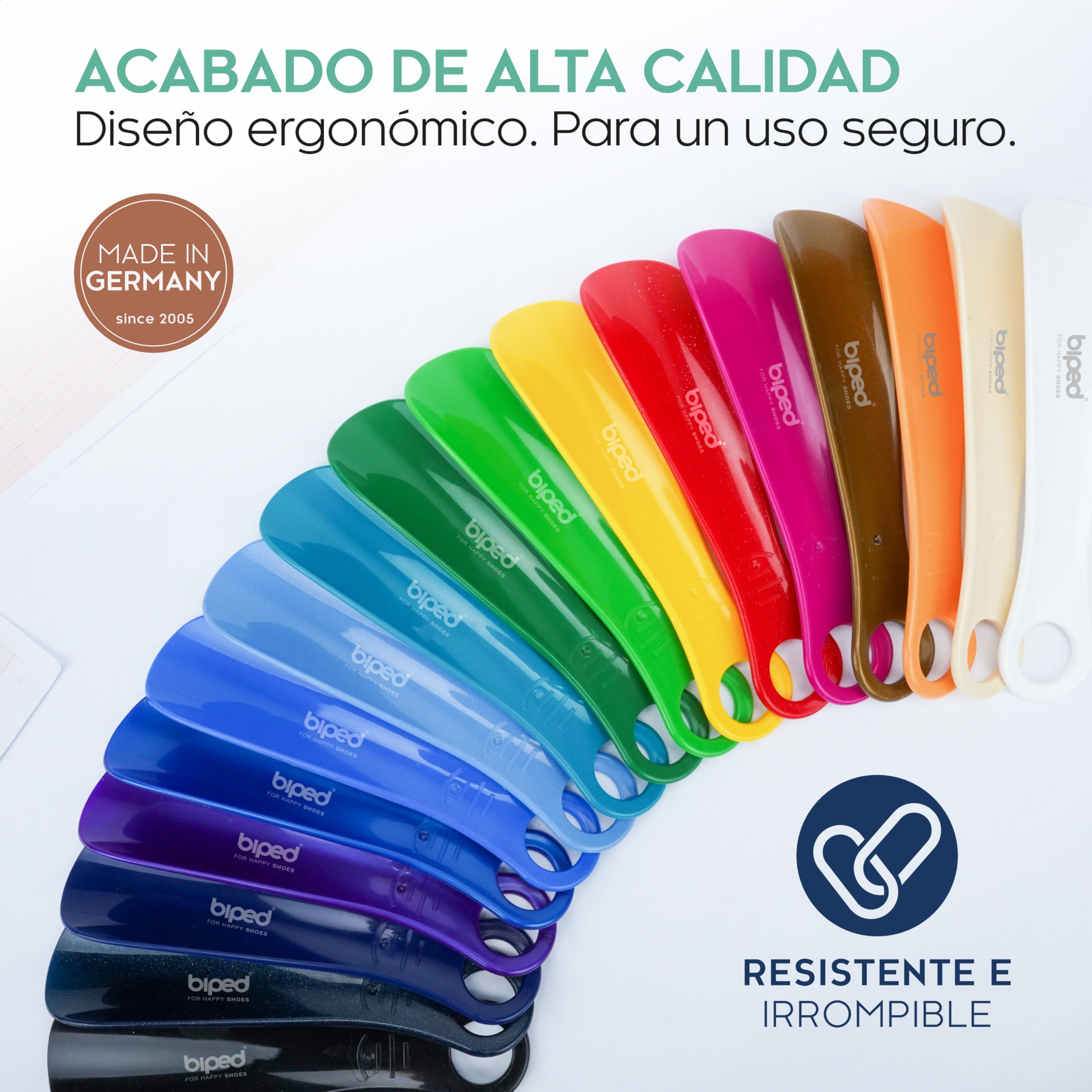 biped Calzador de plástico 18 cm – Calzador corto ergonómico para zapatos