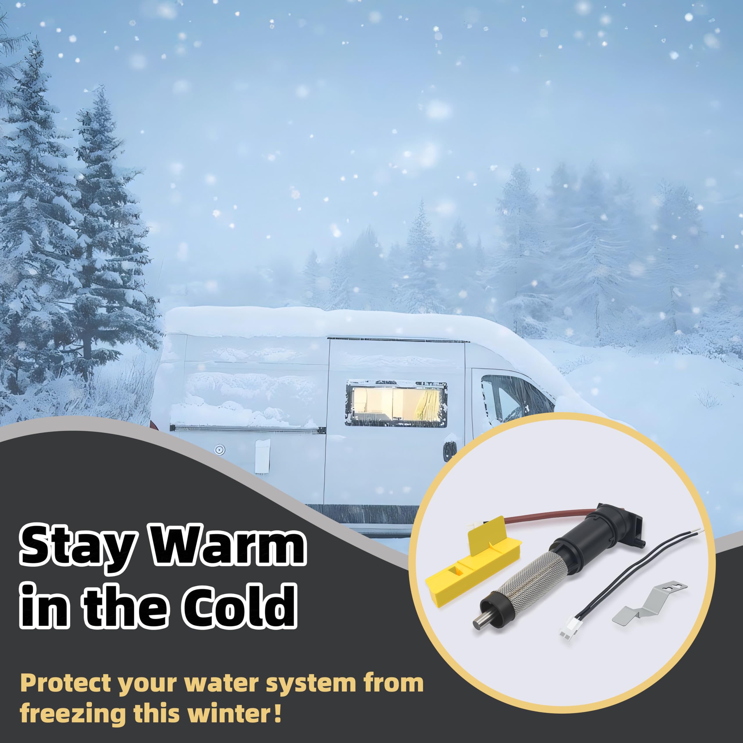 Kit anticongelante eléctrico compatible con Truma AquaGo, kit anticongelante eléctrico de repuesto para calentador de agua Truma AquaGo, protección sin heladas de hasta -20 °C/--15.6 °C |