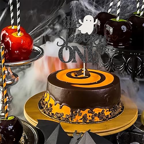 Miniatura 7 de 1 paquete de The Spooky One Cake Topper Glitter The Spooky One Halloween cumpleaños Cupcake Picks 1st Birthday Goast Cake Decor for Halloween Kids
