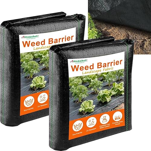 Miniatura 11 de AMAGABELI GARDEN & HOME Tela de barrera de malezas de 4 pies x 100 pies, tela de jardín de 3.2 onzas, resistente para el control de malezas