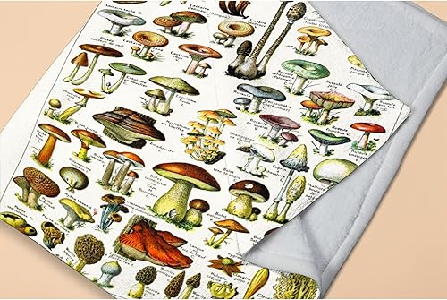 Miniatura 2 de Avalokitesvara Manta de franela vintage comestible de hongos súper suave y cálida para cama, sofá y sofá, 40 x 30 pulgadas, manta para cachorros