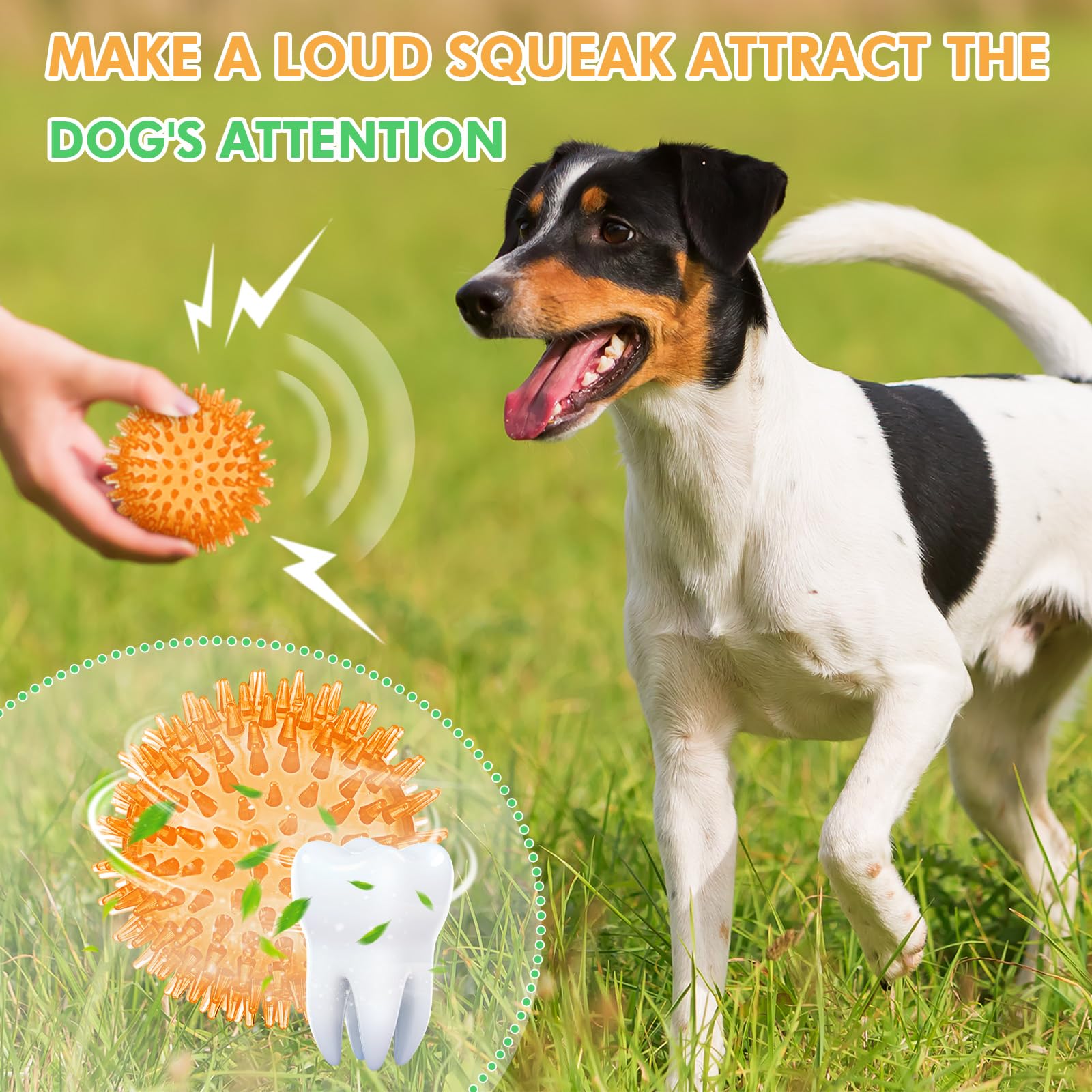 Lot de 36 balles couinantes pour chien de 8,9 cm, balles à picots à mâcher pour faire ses dents, jouer, rapporter, récupérer, mâcher agressif durable, 3 couleurs