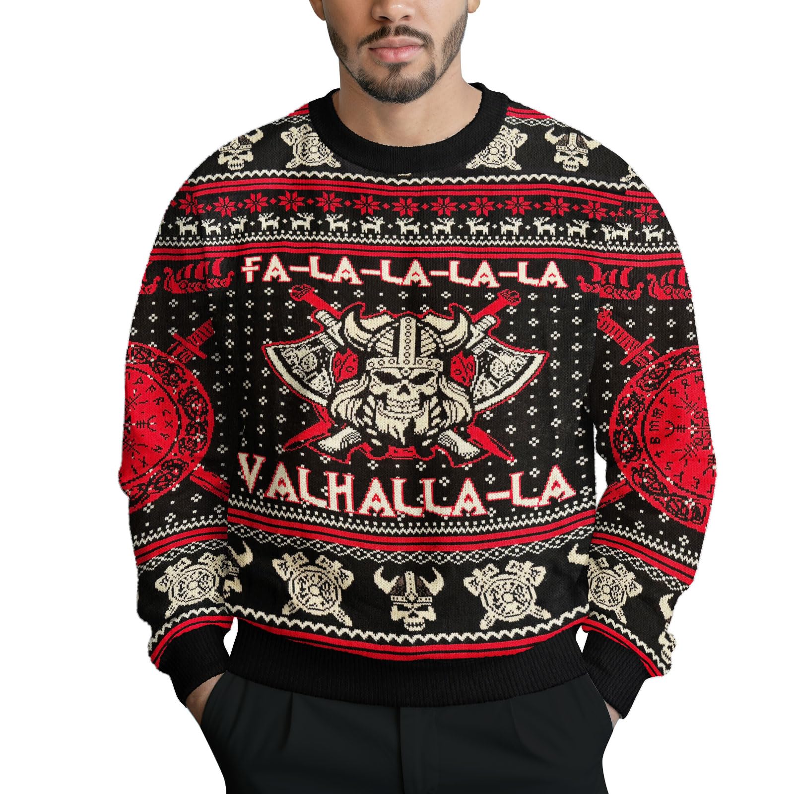 34HD Ugly Xmas Sweater–Funny Knit Christmas Sweater for Women & Men 2025, Long Sleeve Crewneck Holiday Pullover, Unisex Gift