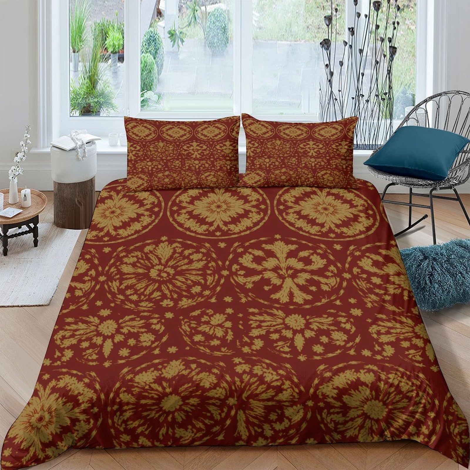 3D Printed Baroque Quilt Cover, Microfiber Duvet Cover Hidden Zipper for