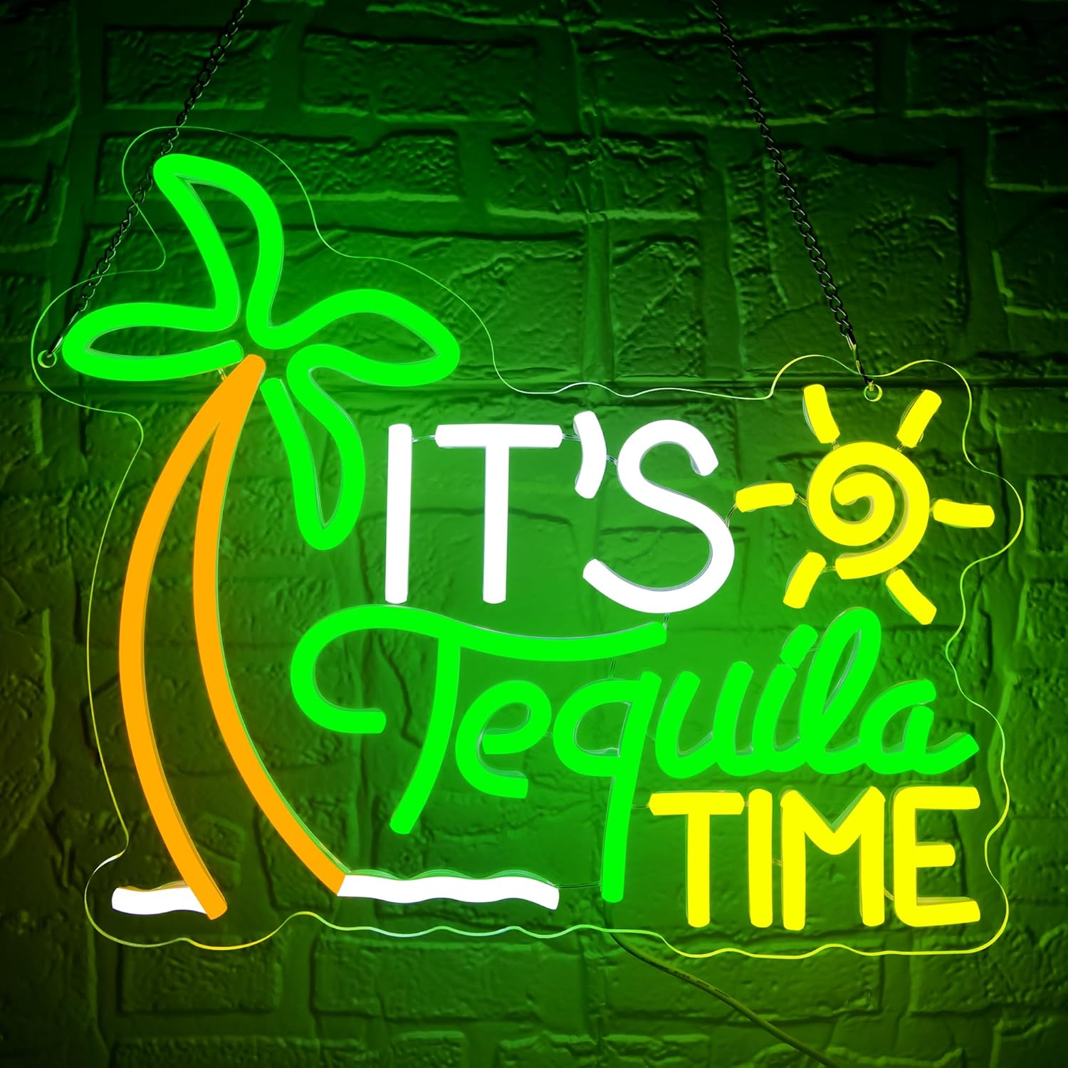 It's Tequila Time Neon Sign for Wall Decor Tequila Neon Light for Man Cave Dimmable LED Light Up Bar Sign for Home Bar Pub Club Bedroom Party Christmas Birthday Gift Wall Art Size13.7*11.8 ( WZCP047)