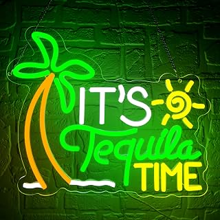It's Tequila Time Neon Sign for Wall Decor Tequila Neon Light for Man Cave