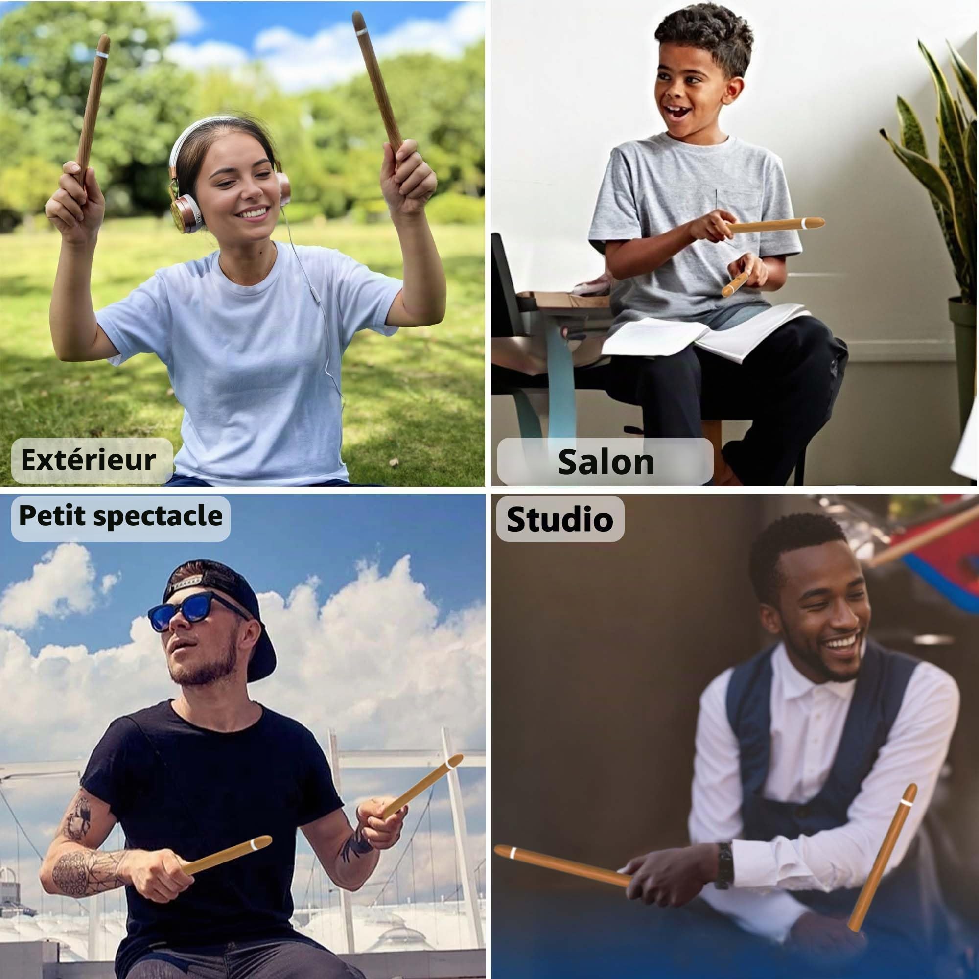 Baguettes de batterie aérienne Air Drumsticks, Batterie virtuelle à air avec baguettes et pédales, Bluetooth, 8 sons, kit de batterie électronique pour adultes et enfants, idée cadeau
