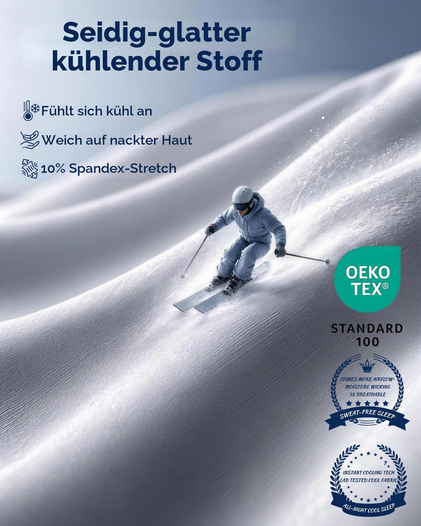 Kühldecke Selbstkühlende Kühlende Bettdecke Sommer Weich, Cooling Blanket mit Spandex, Atmungsaktive Sommerdecke für Heiße Schläfer, Q-Max > 0,45 Sommer Decke Ohne Bezug 220x240CM Grau