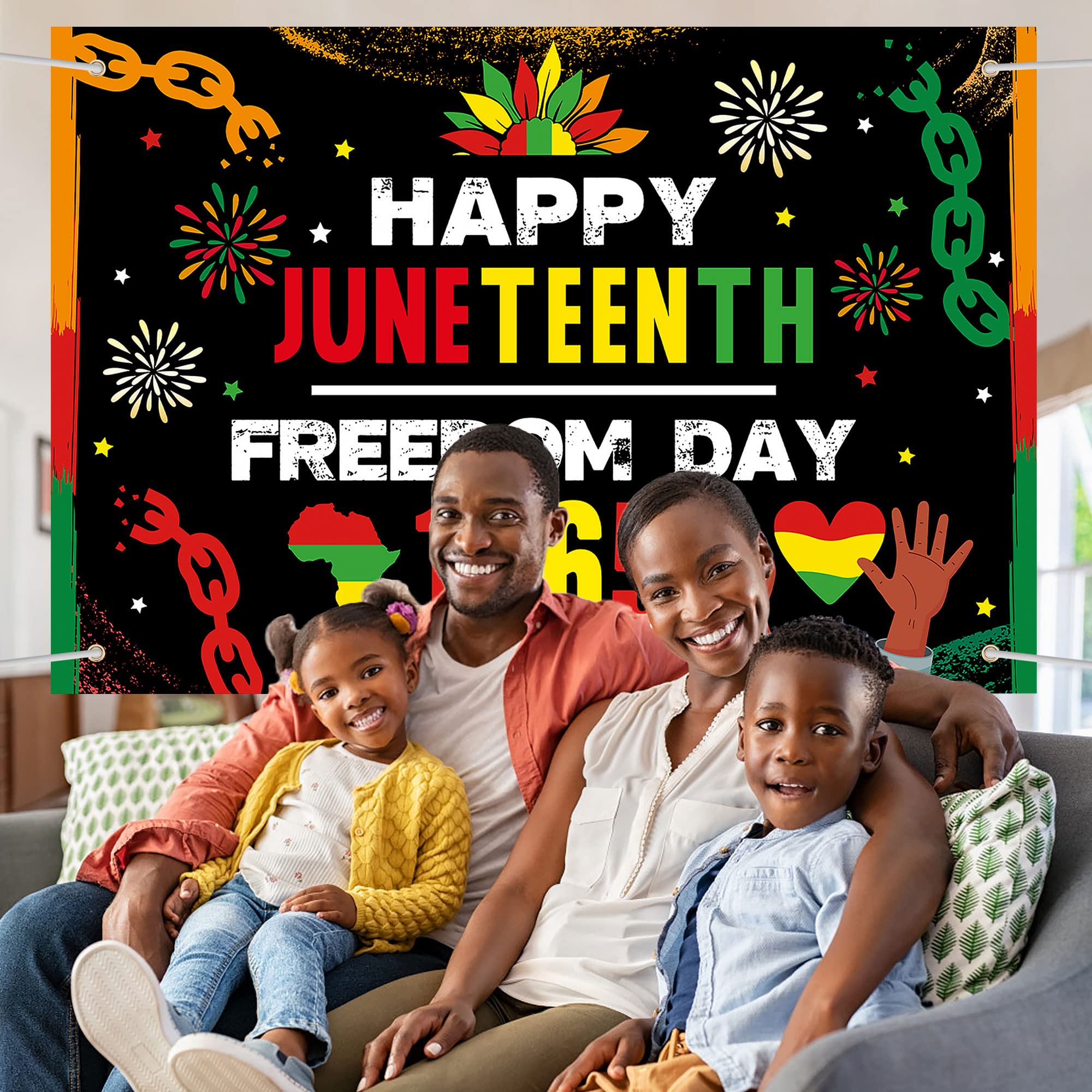 Affrolling Juneteenth Bastelset – 129,5x81,3 Cm Poster Mit 3 Stempelkissen, Für Aktivitäten