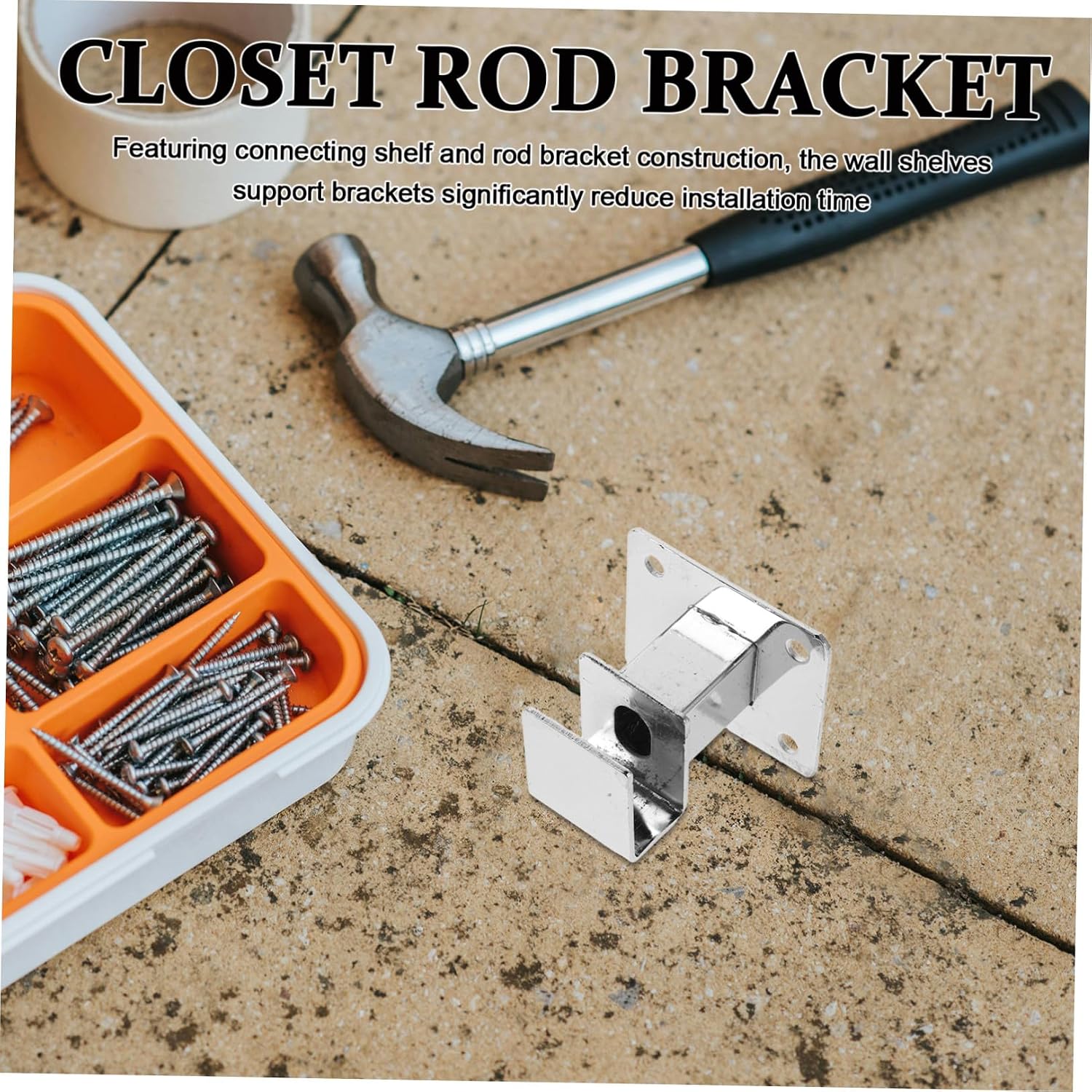 YARNOW 10pcs Closet Pole Holder Brackets 19mm Carbon Steel Wall-Mounted Thickened Square Metal Shelf Brackets for Secure Clothes Rod and Shelf Support in Home Storage