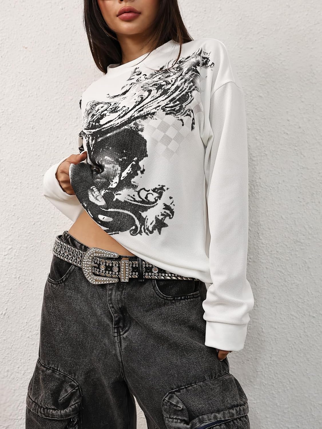 SOLY HUX Women's Y2k Long Sleeve Shirts Gothic Grunge T-Shirt Graphic Tee Top Streetwear - Image 4