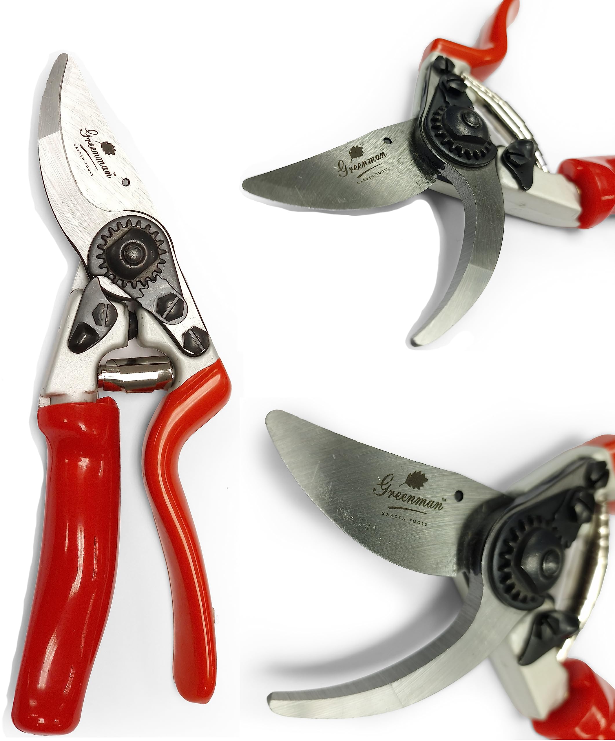 Greenman Premium 9" Pruner with Rotating Handle Secateurs Very Sharp Bypass Action
