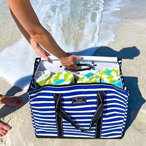 Miniatura 2 de SCOUT Bolsa de 3 niñas Bolsas de mano extra grandes para mujer con cremallera Bolsa de playa a prueba de arena, bolsa de piscina, bolsa de viaje