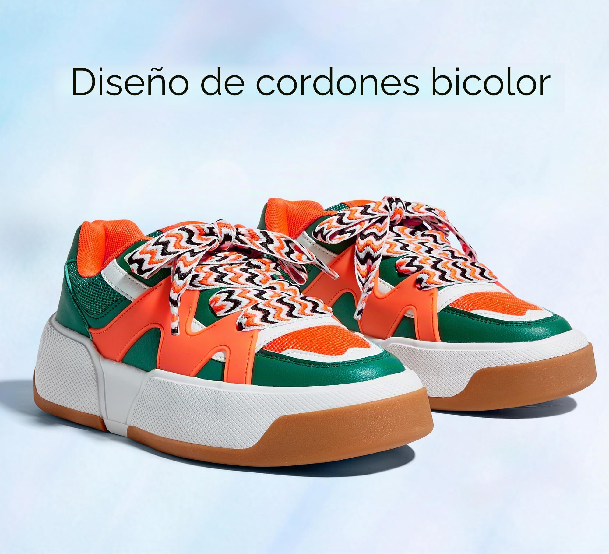 LUCKY STEP Zapatillas de Moda con Plataforma para Mujer Cómodas Suela Gruesa para Caminar y Tenis