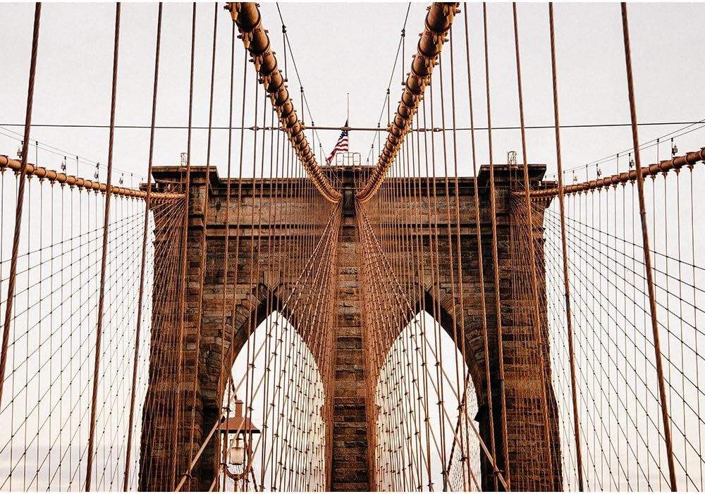 wall26 - Brooklyn Bridge, New York, USA - Removable Wall Mural | Self-Adhesive Large Wallpaper - 66x96 inches