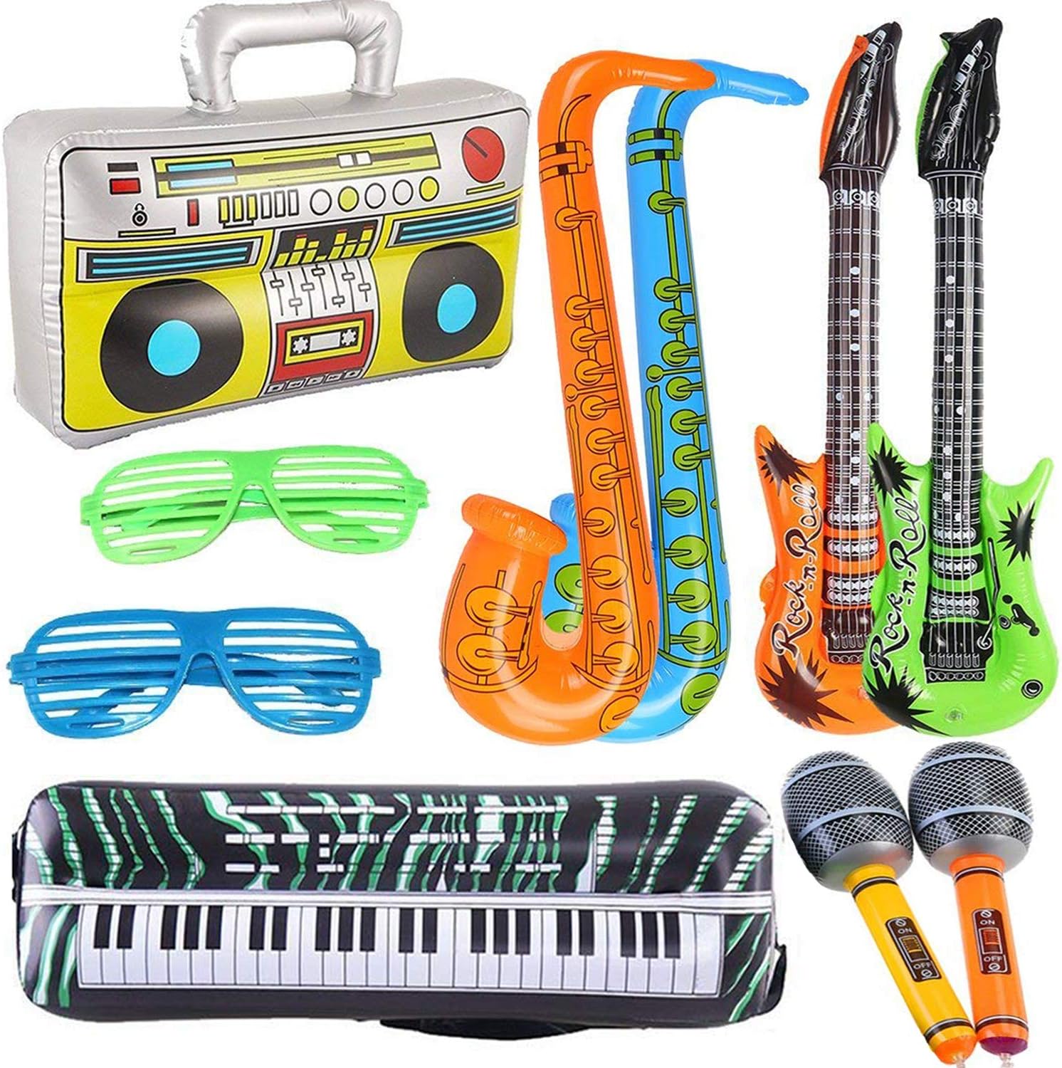 Yojoloin 10 PCS Jumbo Inflatables Guitar Saxophone