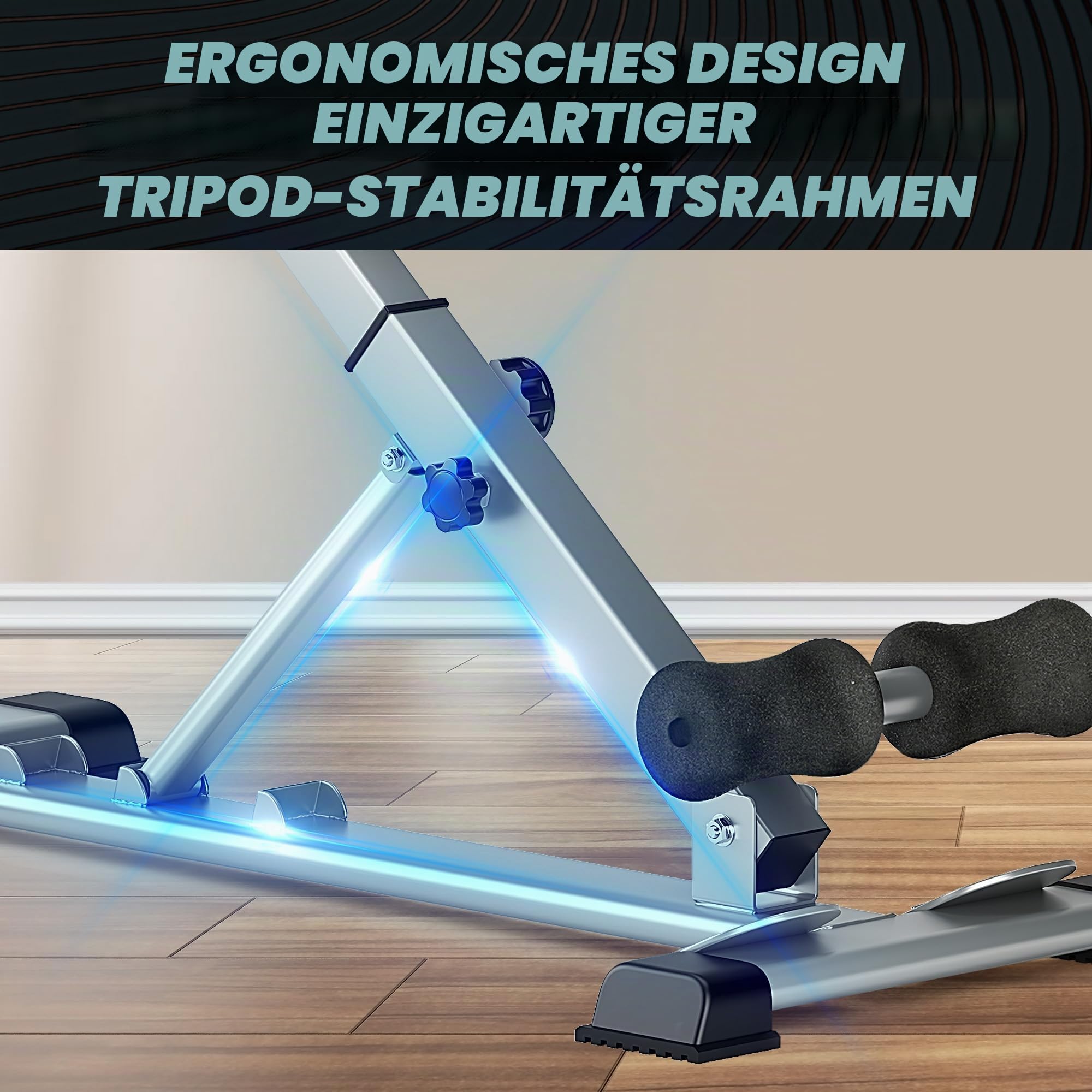 SogesPower Römischer Stuhl Hyperextension für Rücken, Faltbare Fitnessbank Höhenverstellbar, Bauchtrainer Hyper-Extension-Gerät, Maximale Belastung 120 kg