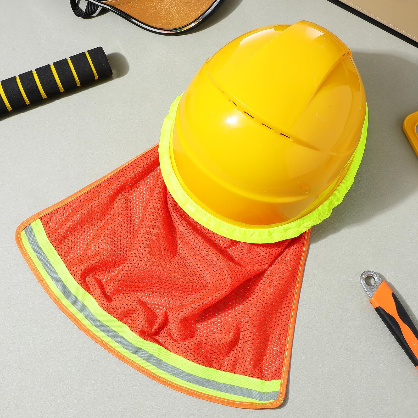 OSALADI 10stücke Nackenschutz Für Schutzhelme Bauhelme Für Herren Sonnenschutz Mit Reflektorstreifen Uv-Schutz Helmverlängerung Bauhelmüberzug Nackenabdeckung Für Helme Helmschutz