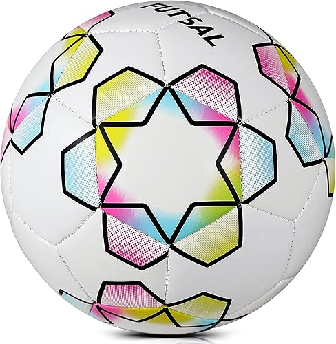 Miniatura 5 de Futsal Ball,Futsal Soccer Ball,Great for Indoor or Outdoor,Low Bounce Size 4 for Training,Playing,Games