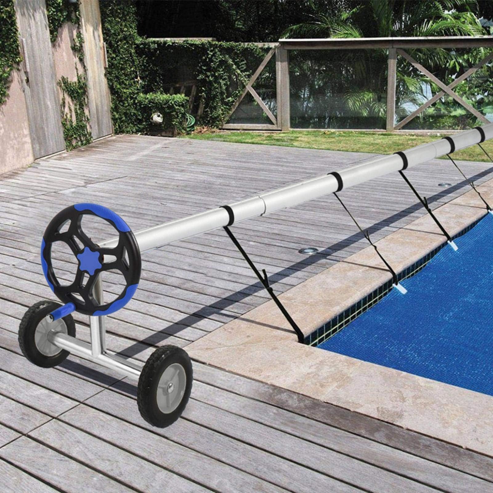 Leiyini Solar cover roller fixing kit, fixed and stable kit for swimming pool rollers. Includes 8 straps, Velcro fasteners, plates and buckles.