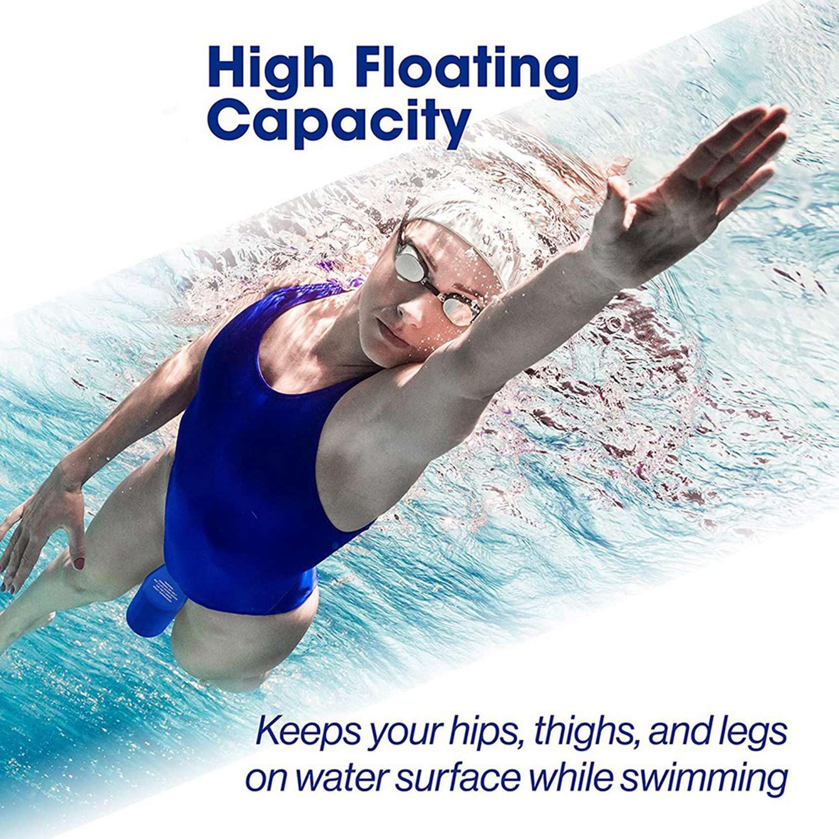 Baglaum 2X Pull Buoy Swim Training Leg Float for Adults & Youth Swimming Pool Strokes & Upper Body Strength EVA & Free,Blue