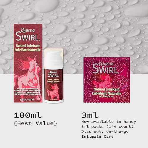 Miniatura 5 de Lubricante natural a base de agua Kimono Swirl I con aloe orgánico y botánicos naturales I Made in USA I Paquetes de 0.1 fl oz (bolsa de 144