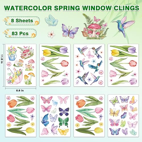 Miniatura 9 de AOWDIAO 9 hojas para ventana del día de San Valentín, corazones de doble cara, gnomos, suministros de decoración de San Valentín