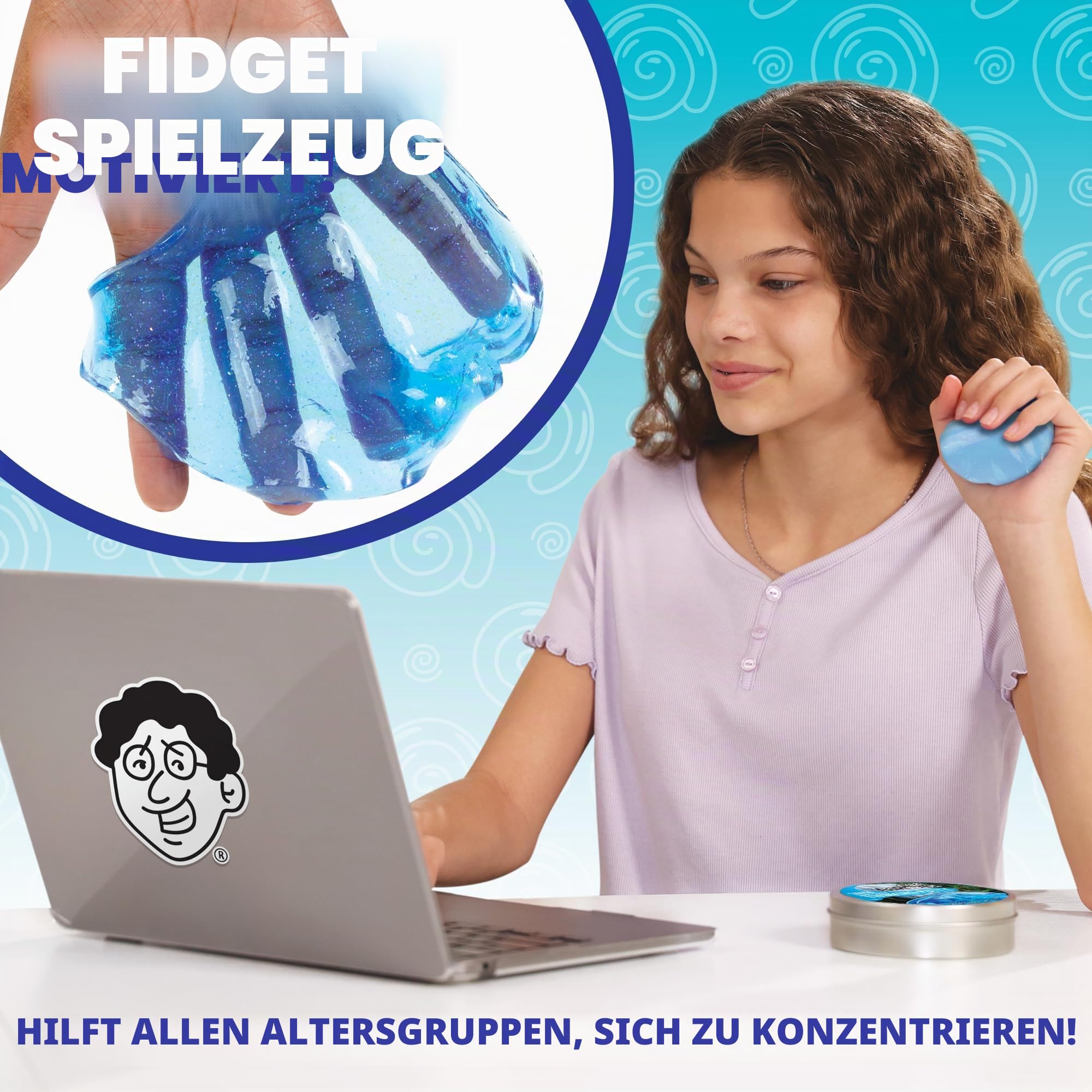 Crazy Aaron's Transparenter Knetmasse – 10,2 cm Fallendes Wasser Flüssigglas Durchsichtige Knetdose – 90 g, trocknet nie